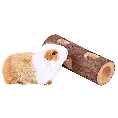 KUIDAMOS Tier-Übungsröhre, Holztier-Tunnel-Übungsröhre-Kauspielzeug für Kaninchenfrettchen-Hamster-Meerschweinchen, Umweltfreundlich und Ungiftig(L) von KUIDAMOS