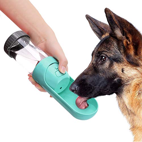 Tragbare Wasserflasche für Hunde zum Spazierengehen, FDA-zugelassen, bleifrei, ABS-Kunststoff, BPA-frei, Reisebecher für Haustiere, mit Futternapf von KUIDAMOS