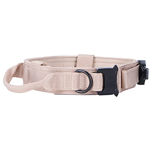 Haustier-Hundehalsband, verstellbar, Traktion, Jagd, Nylon, Traktion mit Stahl-Verriegelungsschnalle, Khaki-Typ von KUIKUI