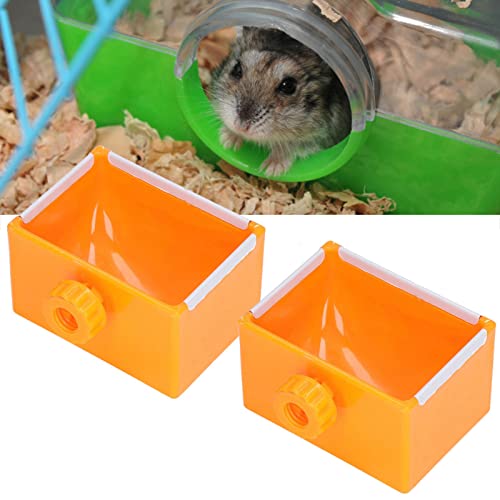 KUIKUI 2 x Futternapf für Haustiere, Wasser- und Tierfutternapf für Hamster, Kaninchen, Chinchilla, Meerschweinchen (Orange) von KUIKUI