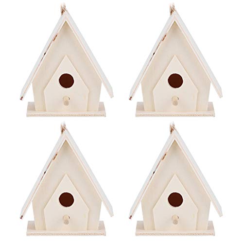 KUIKUI Vogelhaus aus Holz, zum Aufhängen, Mini-Nester, Käfig, Ornament, Basteln für Garten, Hof, Dekoration, 4 Stück KUIKUI Vogelhaus aus Holz, zum Aufhängen, Mini-Nester, Käfig, Ornament, Basteln für Garten, Hof, Dekoration, 4 Stück von KUIKUI