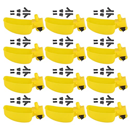 KUIKUI Wassertrinker, 12 Stück Huhn-Wasserbecher, Wassertrinker, Entenwasserfutterspender, Kunststoff-Wasserspender für Nutztier, Huhn, Hühner, Ente, Vogel, Gelb KUIKUI Wassertrinker, 12 Stück Huhn-Wasserbecher, Wassertrinker, Entenwasserfutterspender, Kunststoff-Wasserspender für Nutztier, Huhn, Hühner, Ente, Vogel, Gelb von KUIKUI