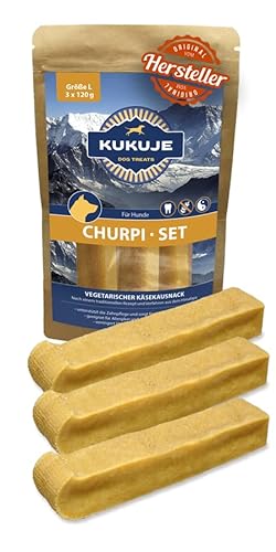 Kukuje Churpi 3X 120 g- Das Stück Himalaya für deinen Hund - Kauknochen aus Hartkäse Käseknochen Kauspielzeug Kaustange Hundekäse von KUKUJE DOG TREATS