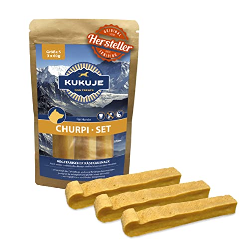 Kukuje Churpi 3X 60 g- Das Stück Himalaya für deinen Hund - Kauknochen aus Hartkäse Käseknochen Kauspielzeug Kaustange Hundekäse von KUKUJE DOG TREATS