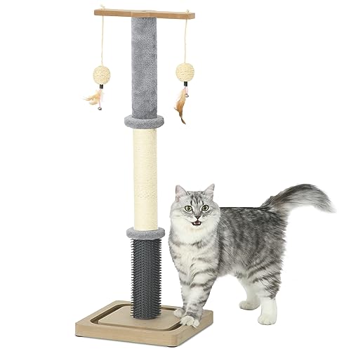 Kratzbaum für Katzen, mit interaktiver Schiene, Spielzeug für Indoor-Katzen und Kätzchen, 86,4 cm hoch von KULAMOON