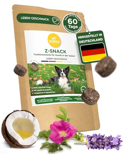 KUNTO® Z-Drops - Schutz und Wohlbefinden für Hunde in der Saison - 100% natürlich u.a. mit Kokosöl, Zistrosenkraut & Vitamin-B Komplex - auch als Leckerli geeignet - reicht für bis zu 3 Monate (350g) von KUNTO