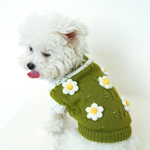 KUOCA Klassischer gestrickter Haustierpullover, süße Farbe, Hundekleidung für kleine Hunde, Winter-Hundejacke ohne Ärmel, Katzenkleidung von KUOCA