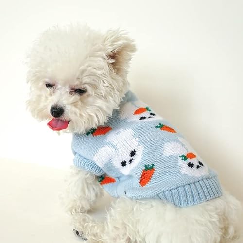 KUOCA Klassischer gestrickter Haustierpullover, süße Farbe, Hundekleidung für kleine Hunde, Winter-Hundejacke ohne Ärmel, Katzenkleidung von KUOCA