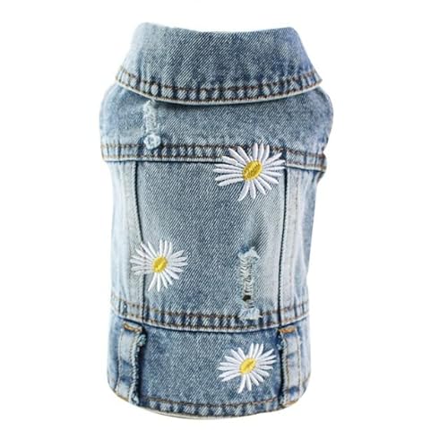 KUOCA XS-2XL Denim Hundekleidung Cowboy Haustier Hundemantel Welpenkleidung für kleine Hunde Jeansjacke Hundeweste Mantel Welpen Outfits Katzenkleidung von KUOCA