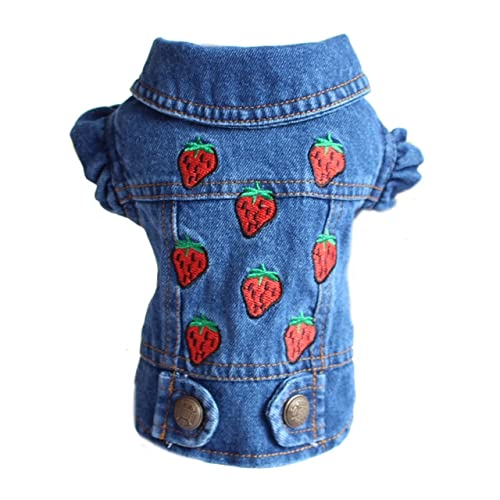 KUOCA XS-2XL Denim Hundekleidung Cowboy Haustier Hundemantel Welpenkleidung für kleine Hunde Jeansjacke Hundeweste Mantel Welpen Outfits Katzenkleidung von KUOCA