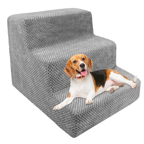 Hundetreppe 3-Stufig,Hundetreppe für Kleine Hunde,Hundetreppe Bett,Katzentreppe,Haustiertreppe,Treppe für Hunde,Hundetreppe Sofa,Katzen Treppe für Bett &Sofa,46x40x35cm mit Waschbarem Bezug Hundetreppe 3-Stufig,Hundetreppe für Kleine Hunde,Hundetreppe Bett,Katzentreppe,Haustiertreppe,Treppe für Hunde,Hundetreppe Sofa,Katzen Treppe für Bett &Sofa,46x40x35cm mit Waschbarem Bezug von KUOFANY