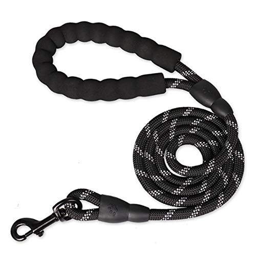 KUOZEN Laufleine Für Hunde Hundeleine Leine für große Hunde Dog Slip Lead Lange Hundeleine Hund führt stark Hundeleine für kleine Hunde Black,12mm-150cm von KUOZEN