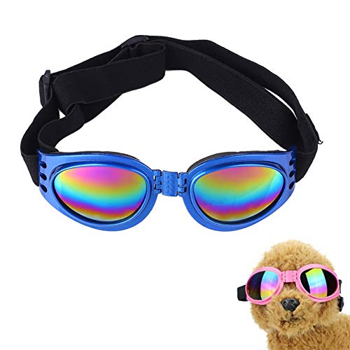 Sonnenschutz Hund Hundesonnenbrille Hundebrille Augenschutz Gläser für Katzen UV-Brille für Hund wasserdichte Hundebrille Augenschutzbrille Blue von KUOZEN