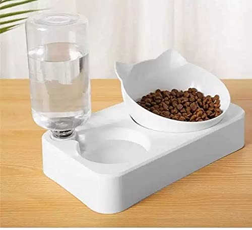 Futternäpfe für Hunde und Katzen, 15° geneigt, mit automatischer Wasserflasche, groß von KUSO