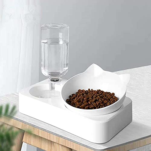 Futternäpfe für Hunde und Katzen, 15° geneigt, mit automatischer Wasserflasche, klein von KUSO