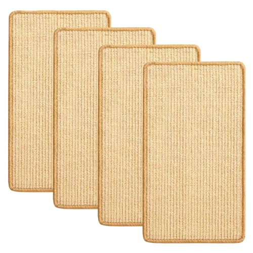 KUWUNG 4 Stück Kratzmatte Katze, 50x25cm Kratzbretter Katze, Sisal Teppich Katzen Kratzbrett, Kratzteppich Katzenkratzmatte, Kratzbrett Wand,Katzenkratzbretter für Schützt Teppiche Sofas und Wände von KUWUNG