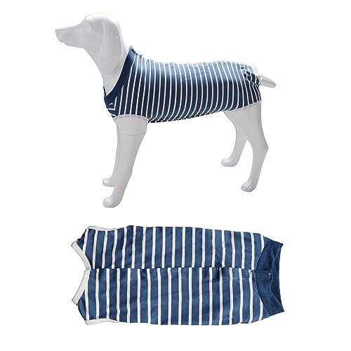 1 Pcs Blau Hund Chirurgie Erholung Anzug, Haustier Anzug, Gestreifte Erholung Anzug, Wundschutzanzug, Hund Pyjama von KVBUCC