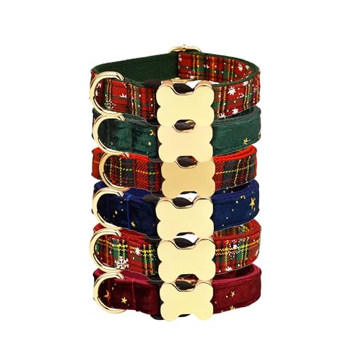 Personalisiertes Hundehalsband mit Knochenschnalle, individuell verstellbare Hundehalsbänder mit Hundenamen, Telefonnummer oder Logo für kleine bis große Hunde von KWCLTH