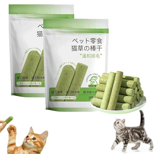 KWHEUKJL Cat Grass Teething Stick, Chew Sticks for Cats, Natural Grass Molar Rod, Cat Teeth Cleaning Cat Grass Stick, Cat Grass Teething Sticks for Indoor Cats, Increase Appetite. (2pcs) von KWHEUKJL