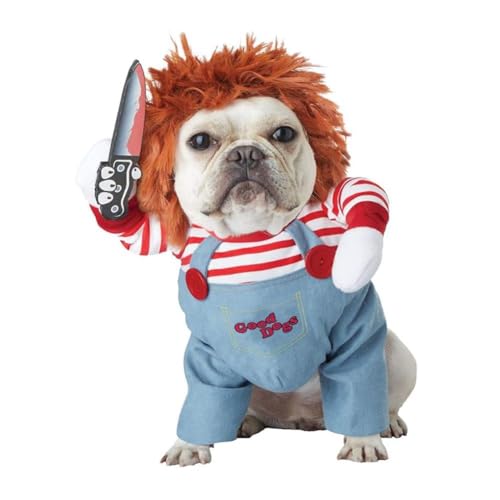 Halloween-Hundekostüm, lustige Haustierkleidung, verstellbar, Cosplay-Kostüm-Set, Bulldogge, Kleidung, Hunde, Mops für mittelgroße und große Hunde, Kopfbedeckung, Cosplay, kleiner Kopfschmuck, Leinen, Halloween-Hundekostüm, lustige Haustierkleidung, verstellbar, Cosplay-Kostüm-Set, Bulldogge, Kleidung, Hunde, Mops für mittelgroße und große Hunde, Kopfbedeckung, Cosplay, kleiner Kopfschmuck, Leinen, von KWJNH
