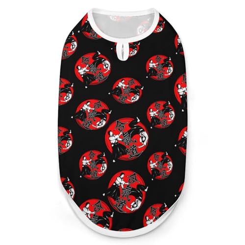 Aikodo Japanisches Kampfsport-Hundehemd, Katzenkleidung, Sommer, atmungsaktiver Pullover, ärmelloses Tanktop für kleine, mittelgroße und große Haustiere Aikodo Japanisches Kampfsport-Hundehemd, Katzenkleidung, Sommer, atmungsaktiver Pullover, ärmelloses Tanktop für kleine, mittelgroße und große Haustiere von KWQDOZF