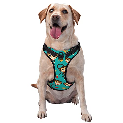 Anti-Zug-Hundegeschirr Reflektierende, verstellbare Weste mit Trainingsgriff Einfaches An- und Ausziehen Monkey Love Banana Hundegeschirr Anti-Zug-Hundegeschirr Reflektierende, verstellbare Weste mit Trainingsgriff Einfaches An- und Ausziehen Monkey Love Banana Hundegeschirr von KWQDOZF