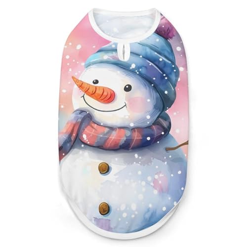 Aquarell Schneemann Winter Weihnachten Hund und Katze Kleidung Sommer T-Shirt Grafik Weste Ärmelloses Haustier Tank Top Aquarell Schneemann Winter Weihnachten Hund und Katze Kleidung Sommer T-Shirt Grafik Weste Ärmelloses Haustier Tank Top von KWQDOZF