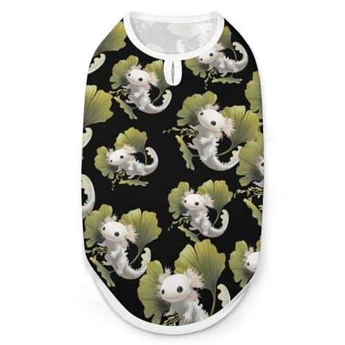 Axolotl-Ginkgoblatt-Hundehemd, Katzenkleidung, Sommer, atmungsaktiver Pullover, ärmelloses Tanktop für kleine, mittelgroße und große Haustiere Axolotl-Ginkgoblatt-Hundehemd, Katzenkleidung, Sommer, atmungsaktiver Pullover, ärmelloses Tanktop für kleine, mittelgroße und große Haustiere von KWQDOZF