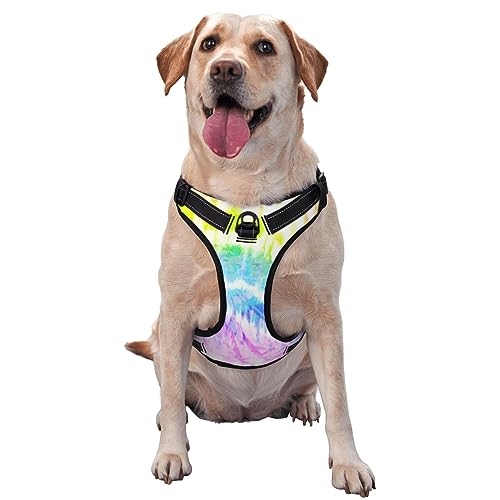 Buntes Hundegeschirr in Regenbogen-Batikoptik, Anti-Zug-Haustiergeschirr, verstellbar, weich gepolstert, Hundeweste für den Außenbereich, Haustier mit leicht zu kontrollierendem Griff Buntes Hundegeschirr in Regenbogen-Batikoptik, Anti-Zug-Haustiergeschirr, verstellbar, weich gepolstert, Hundeweste für den Außenbereich, Haustier mit leicht zu kontrollierendem Griff von KWQDOZF