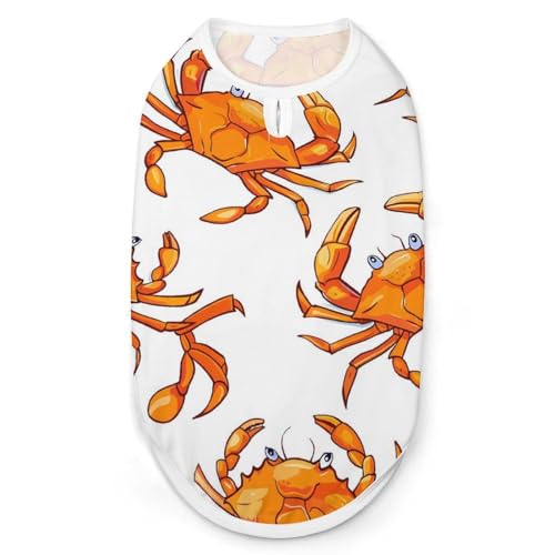 Delicious Crab Hunde- und Katzenkleidung, Sommer-T-Shirt mit Grafik, Unterhemd, ärmellos, Haustier-Tanktop von KWQDOZF