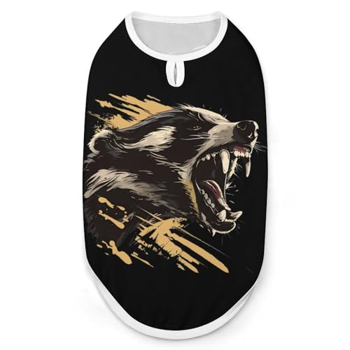 Fearless Honey-Badger Hunde- und Katzenkleidung, Sommer-T-Shirt, grafische Weste, ärmellos, Haustier-Tanktop Fearless Honey-Badger Hunde- und Katzenkleidung, Sommer-T-Shirt, grafische Weste, ärmellos, Haustier-Tanktop von KWQDOZF