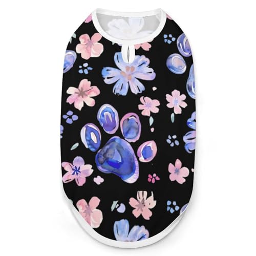 Floral Paw Hund und Katze Kleidung Sommer T-Shirt Grafik Weste ärmelloses Haustier Tank Top Floral Paw Hund und Katze Kleidung Sommer T-Shirt Grafik Weste ärmelloses Haustier Tank Top von KWQDOZF
