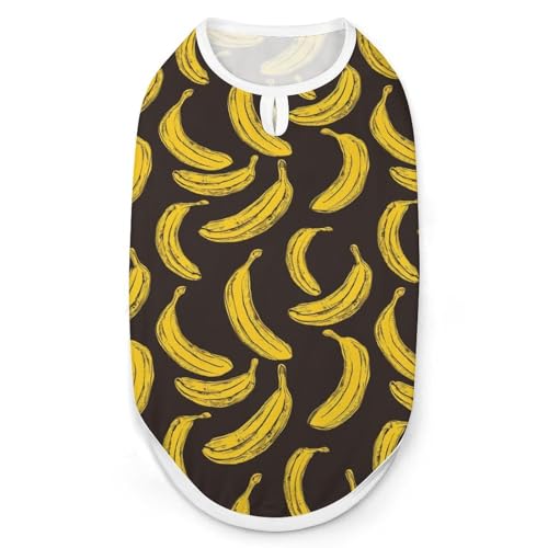 Gelbes Bananenmuster Hunde- und Katzenkleidung Sommer-T-Shirt Grafikweste Ärmelloses Haustier-Tanktop Gelbes Bananenmuster Hunde- und Katzenkleidung Sommer-T-Shirt Grafikweste Ärmelloses Haustier-Tanktop von KWQDOZF