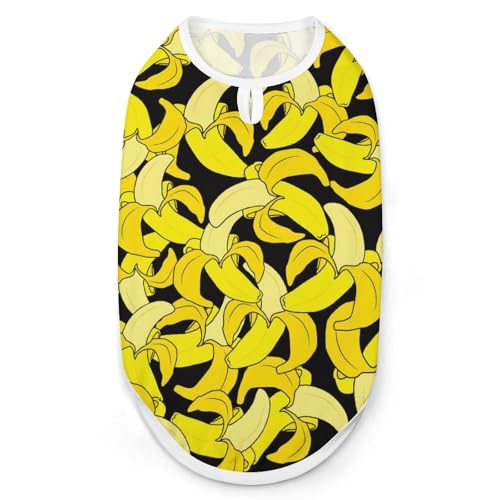 Haustier-Unterhemd mit Aufdruck „Gelbe Bananen und Früchte, ärmellos, Tanktop, weiches Haustier-T-Shirt für Katzen und Hunde, Größe L Haustier-Unterhemd mit Aufdruck „Gelbe Bananen und Früchte, ärmellos, Tanktop, weiches Haustier-T-Shirt für Katzen und Hunde, Größe L von KWQDOZF