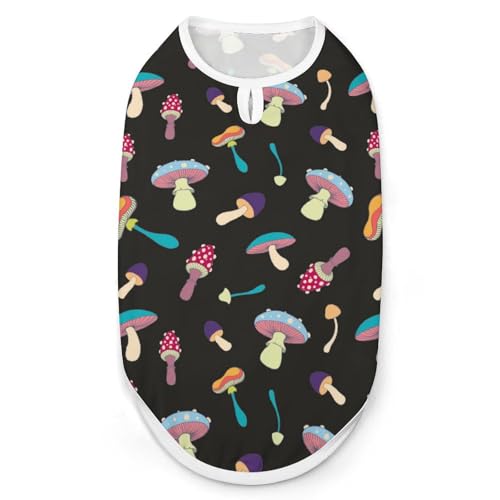 Haustier-Unterhemd mit Aufdruck „Magic Mushrooms, ärmellos, weiches Tanktop für Katzen und Hunde, Größe S Haustier-Unterhemd mit Aufdruck „Magic Mushrooms, ärmellos, weiches Tanktop für Katzen und Hunde, Größe S von KWQDOZF