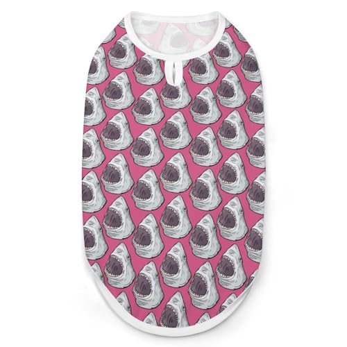 Haustierweste mit Aufdruck „Angry Shark Fish – ärmelloses Tanktop – weiches Haustier-T-Shirt für Katzen und Hunde, Größe M von KWQDOZF