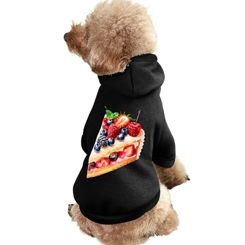 Hunde-Kapuzenpullover mit Aufdruck „Ein Stück Obstkuchen in Aquarellfarbe, lustiger Winter-Hundepullover, Katzen-Welpen-Outfit mit Kapuze, süßes Kostüm für kleine, mittelgroße und große Hunde und Katz Hunde-Kapuzenpullover mit Aufdruck „Ein Stück Obstkuchen in Aquarellfarbe, lustiger Winter-Hundepullover, Katzen-Welpen-Outfit mit Kapuze, süßes Kostüm für kleine, mittelgroße und große Hunde und Katz von KWQDOZF