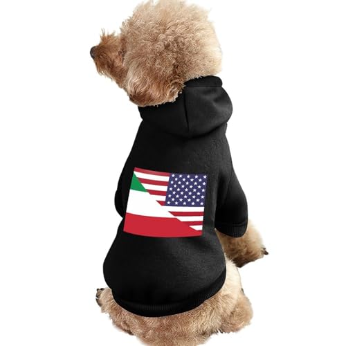 Hunde-Kapuzenpullover mit Aufdruck „USA/Italien als Flagge, lustiger Winter-Hundepullover, Katzen-Kapuzen-Welpen-Outfit, süßes Kostüm für kleine, mittelgroße und große Hunde und Katzen Hunde-Kapuzenpullover mit Aufdruck „USA/Italien als Flagge, lustiger Winter-Hundepullover, Katzen-Kapuzen-Welpen-Outfit, süßes Kostüm für kleine, mittelgroße und große Hunde und Katzen von KWQDOZF