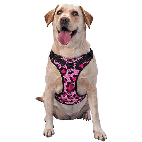 Hundegeschirr, Katzengeschirr, stilvolles rosa Geparden-Leoparden-Muster, verstellbar, atmungsaktiv, Haustier für Welpen Hundegeschirr, Katzengeschirr, stilvolles rosa Geparden-Leoparden-Muster, verstellbar, atmungsaktiv, Haustier für Welpen von KWQDOZF