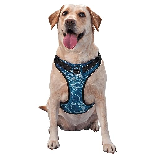 Hundegeschirr mit Meereswellenmotiv, kein Ziehen, für Spaziergänge, verstellbare, reflektierende Oxford-Weste mit leicht zu kontrollierendem Frontclip für draußen Hundegeschirr mit Meereswellenmotiv, kein Ziehen, für Spaziergänge, verstellbare, reflektierende Oxford-Weste mit leicht zu kontrollierendem Frontclip für draußen von KWQDOZF