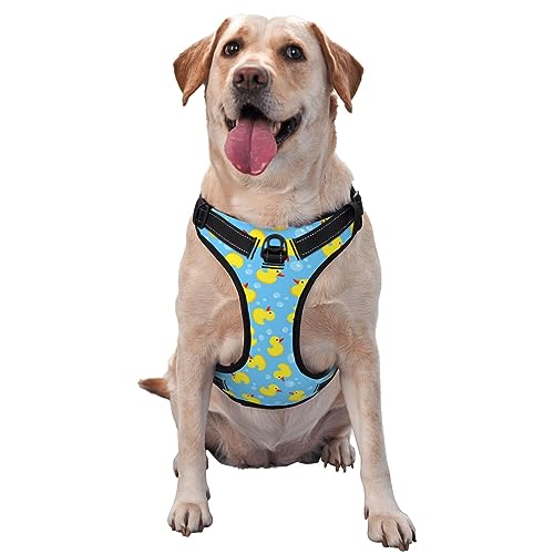 Hundegeschirr ohne Ziehen, süßes, lustiges Hundegeschirr mit blauen Blasen und gelben Gummienten, zum Spazierengehen mit Leine, verstellbar, reflektierend, atmungsaktiv, Oxford-Geschirr für Welpen im Hundegeschirr ohne Ziehen, süßes, lustiges Hundegeschirr mit blauen Blasen und gelben Gummienten, zum Spazierengehen mit Leine, verstellbar, reflektierend, atmungsaktiv, Oxford-Geschirr für Welpen im von KWQDOZF