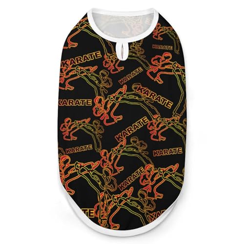 Karate-Hundehemd, Katzenkleidung, Sommer, atmungsaktiver Pullover, ärmelloses Tanktop für kleine, mittelgroße und große Haustiere Karate-Hundehemd, Katzenkleidung, Sommer, atmungsaktiver Pullover, ärmelloses Tanktop für kleine, mittelgroße und große Haustiere von KWQDOZF