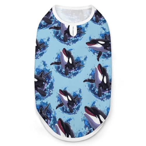 Killerwal-Hundehemd, Katzenkleidung, Sommer, atmungsaktiver Pullover, ärmellos, Tanktop für kleine, mittelgroße und große Haustiere Killerwal-Hundehemd, Katzenkleidung, Sommer, atmungsaktiver Pullover, ärmellos, Tanktop für kleine, mittelgroße und große Haustiere von KWQDOZF