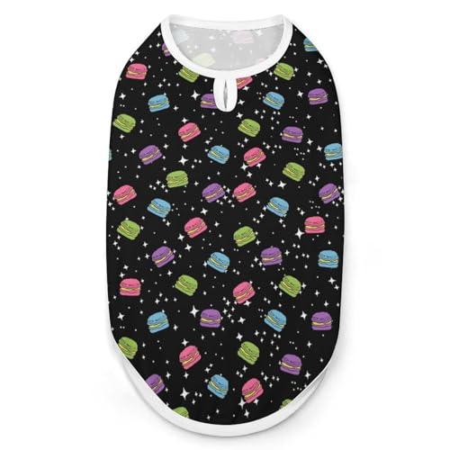 Niedliches Haustier-Unterhemd mit Macaron-Weltraum-Aufdruck, ärmellos, Tanktop, weiches Haustier-T-Shirt für Katzen und Hunde, Größe M Niedliches Haustier-Unterhemd mit Macaron-Weltraum-Aufdruck, ärmellos, Tanktop, weiches Haustier-T-Shirt für Katzen und Hunde, Größe M von KWQDOZF