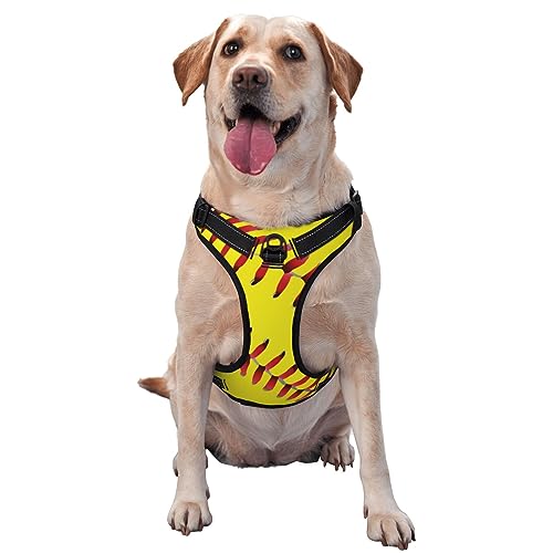 No Pull Hundegeschirr Walking American Red Line Gelbes Softball-Haustiergeschirr mit Ringen und Leine Verstellbare reflektierende Oxford-Weste für den Außenbereich No Pull Hundegeschirr Walking American Red Line Gelbes Softball-Haustiergeschirr mit Ringen und Leine Verstellbare reflektierende Oxford-Weste für den Außenbereich von KWQDOZF