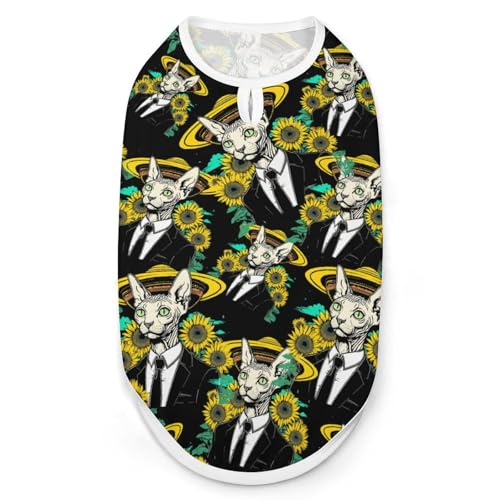 Psychedelisches Sphynx-Katzen-Alien-Hundehemd, Katzenkleidung, Sommer, atmungsaktiver Pullover, ärmelloses Tanktop für kleine, mittelgroße und große Haustiere Psychedelisches Sphynx-Katzen-Alien-Hundehemd, Katzenkleidung, Sommer, atmungsaktiver Pullover, ärmelloses Tanktop für kleine, mittelgroße und große Haustiere von KWQDOZF