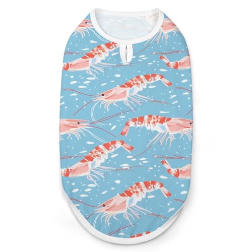 Süße Garnelen Hund und Katze Kleidung Sommer T-Shirt Grafik Weste ärmelloses Haustier Tank Top Süße Garnelen Hund und Katze Kleidung Sommer T-Shirt Grafik Weste ärmelloses Haustier Tank Top von KWQDOZF