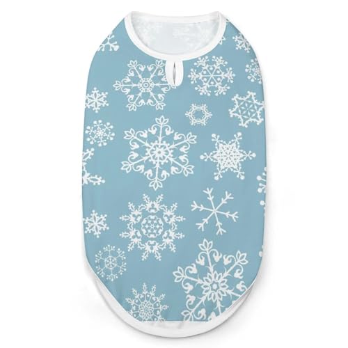 Winter-Hundehemd mit Schneeflocken, Katzenkleidung, atmungsaktiver Sommerpullover, ärmelloses Tanktop für kleine, mittelgroße und große Haustiere Winter-Hundehemd mit Schneeflocken, Katzenkleidung, atmungsaktiver Sommerpullover, ärmelloses Tanktop für kleine, mittelgroße und große Haustiere von KWQDOZF