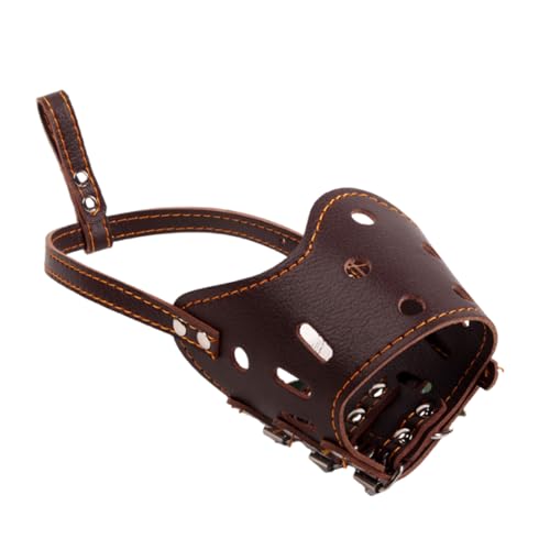 Hundekorb Maulkorb, Maulkorb for Hunde, Mundschutz, atmungsaktiv, verstellbare Schlaufe, Braun, mehrere Größen, 1 Stück(S) von KXAOXGRC