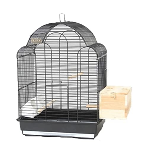 Massiver Vintage-Vogelkäfig, großes Metall-Vogelhaus, luxuriös, großer Vogelkäfig, Schmiedeeisen, Vogelkäfig, Outdoor-Vogelhaus, Träger für Hof (Schwarz B) von KXQYIKYI
